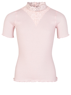 Rosemunde Organic Bernadine t-shirt regular w/ lace - Rose cloud